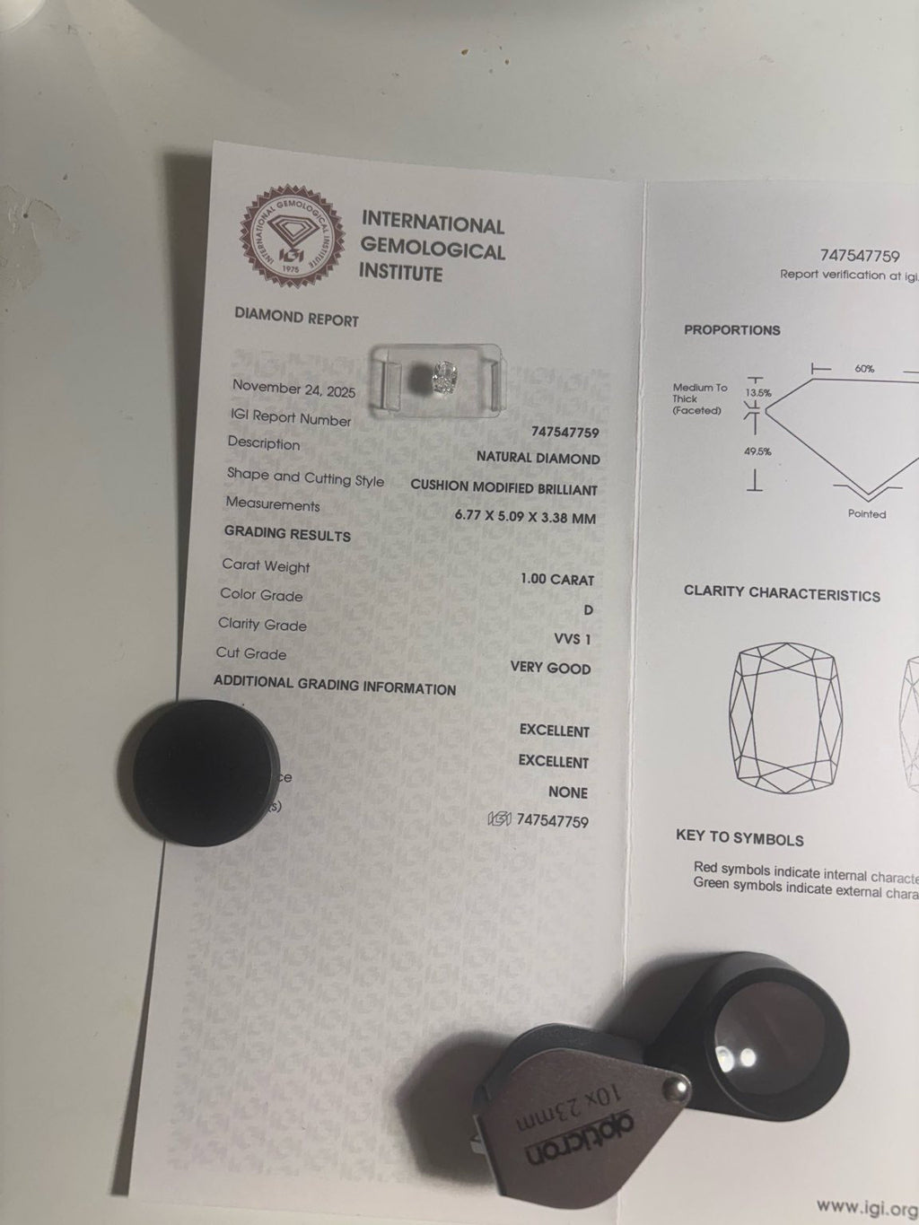 1.00 ct D-Color Diamond Pendant | VVS1 Clarity – IGI Certified & Laser-Verified