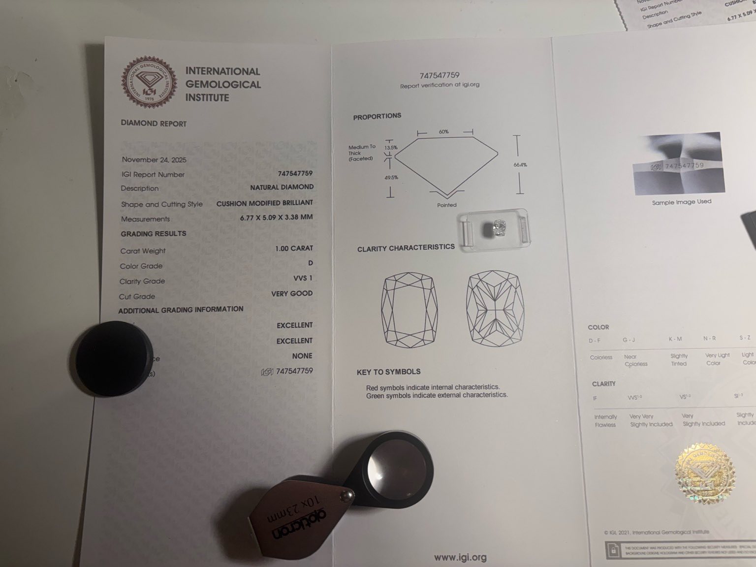 1.00 ct D-Color Diamond Pendant | VVS1 Clarity – IGI Certified & Laser-Verified