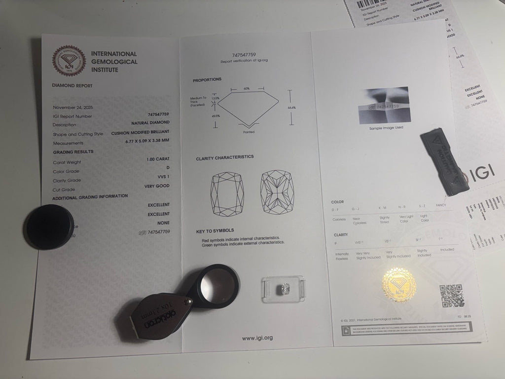 1.00 ct D-Color Diamond Pendant | VVS1 Clarity – IGI Certified & Laser-Verified