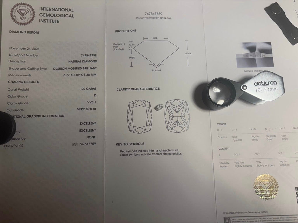 1.00 ct D-Color Diamond Pendant | VVS1 Clarity – IGI Certified & Laser-Verified