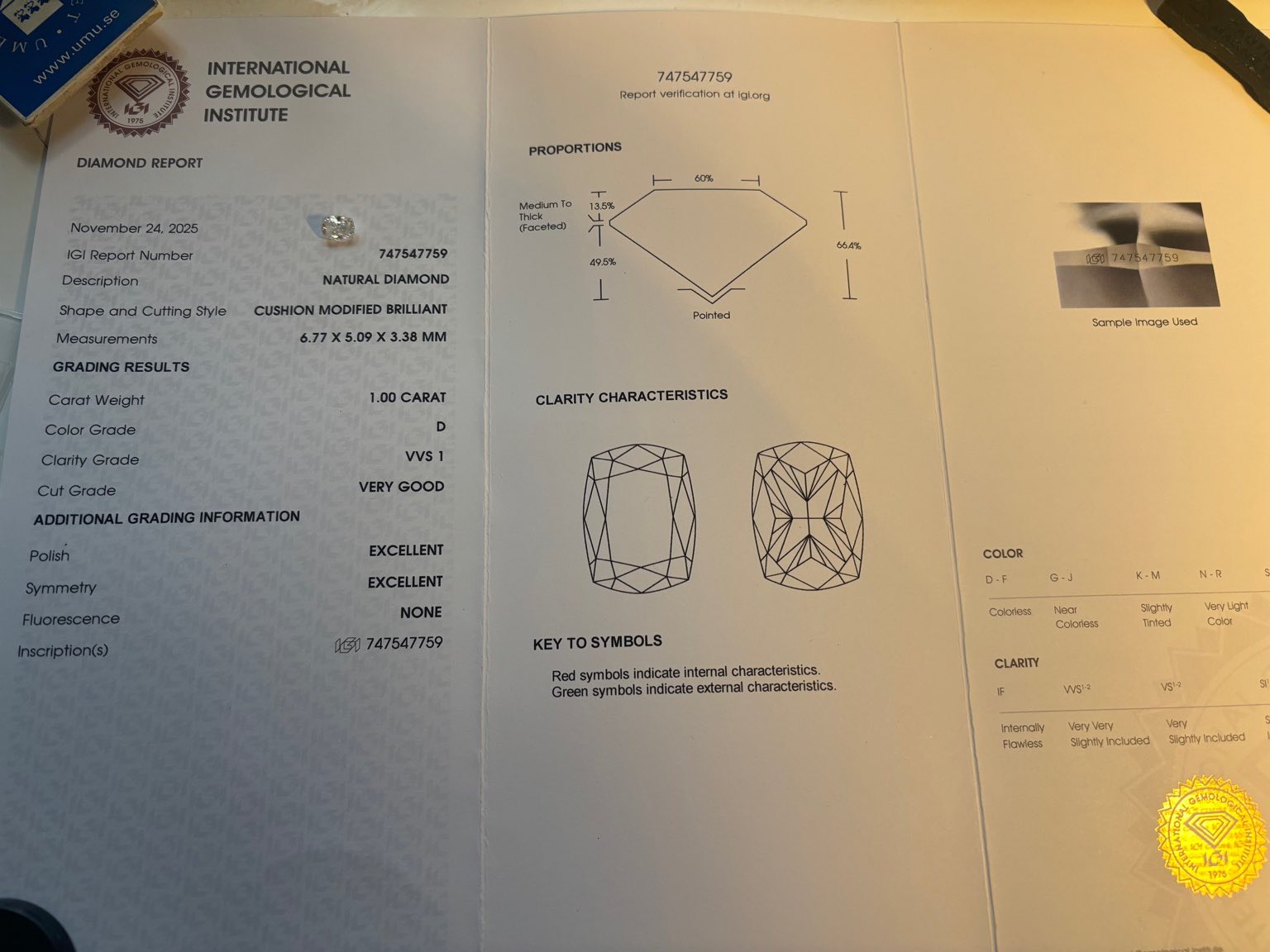 1.00 ct D-Color Diamond Pendant | VVS1 Clarity – IGI Certified & Laser-Verified