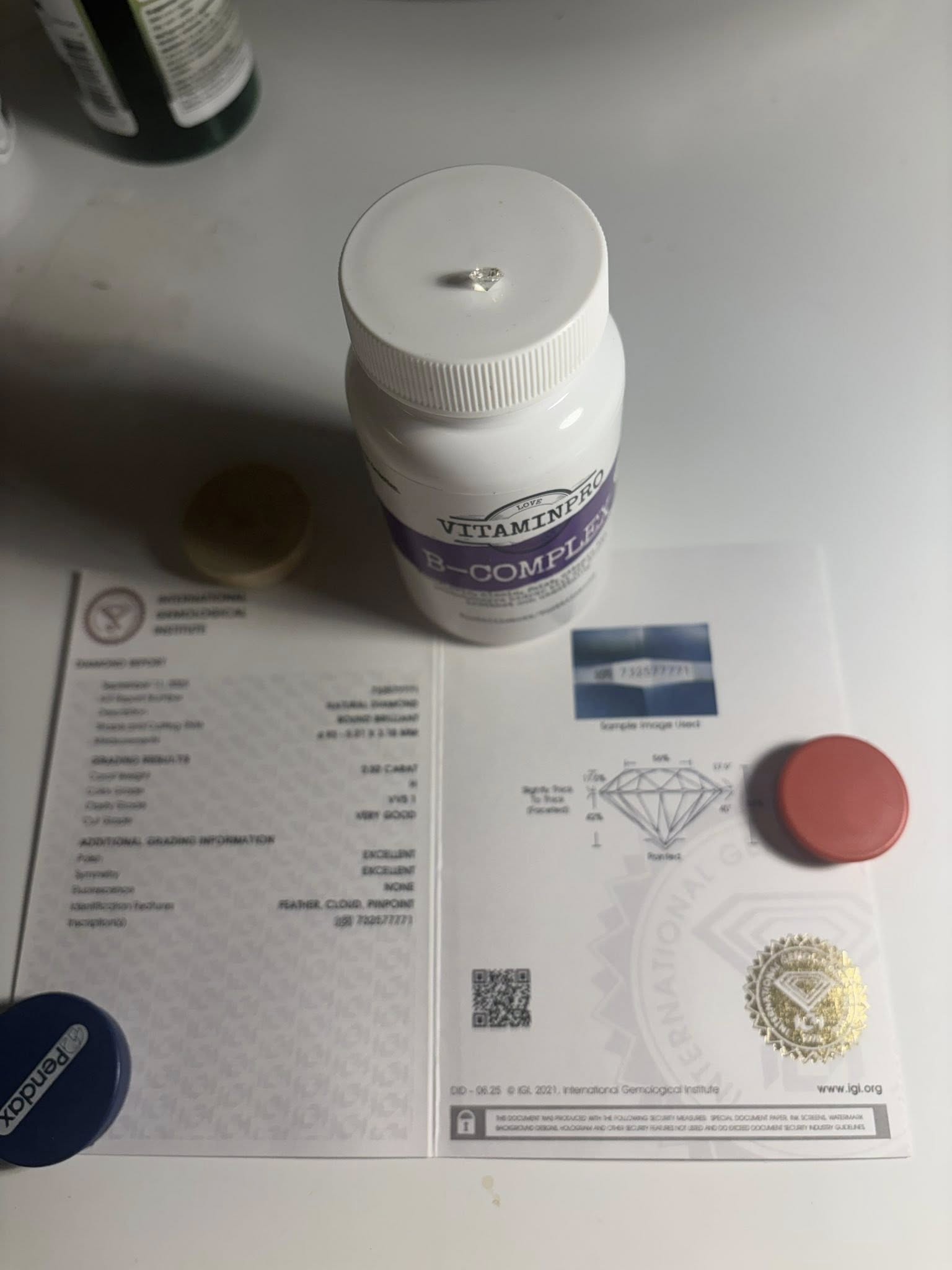 NATURAL DIAMOND – 0.50 CT ROUND BRILLIANT · H / VVS1 · IGI CERTIFIED · LASER-VERIFIED