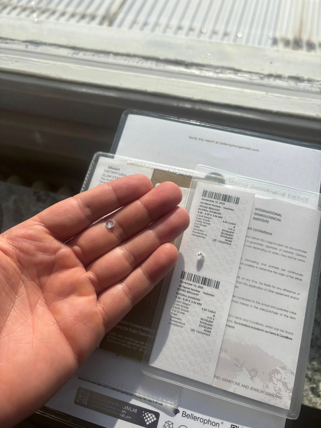 MATCHING PAIR – 1.14 CT TOTAL WEIGHT · ROUND BRILLIANT · G / VVS2 · GIA & IGI CERTIFIED · LASER-VERIFIED